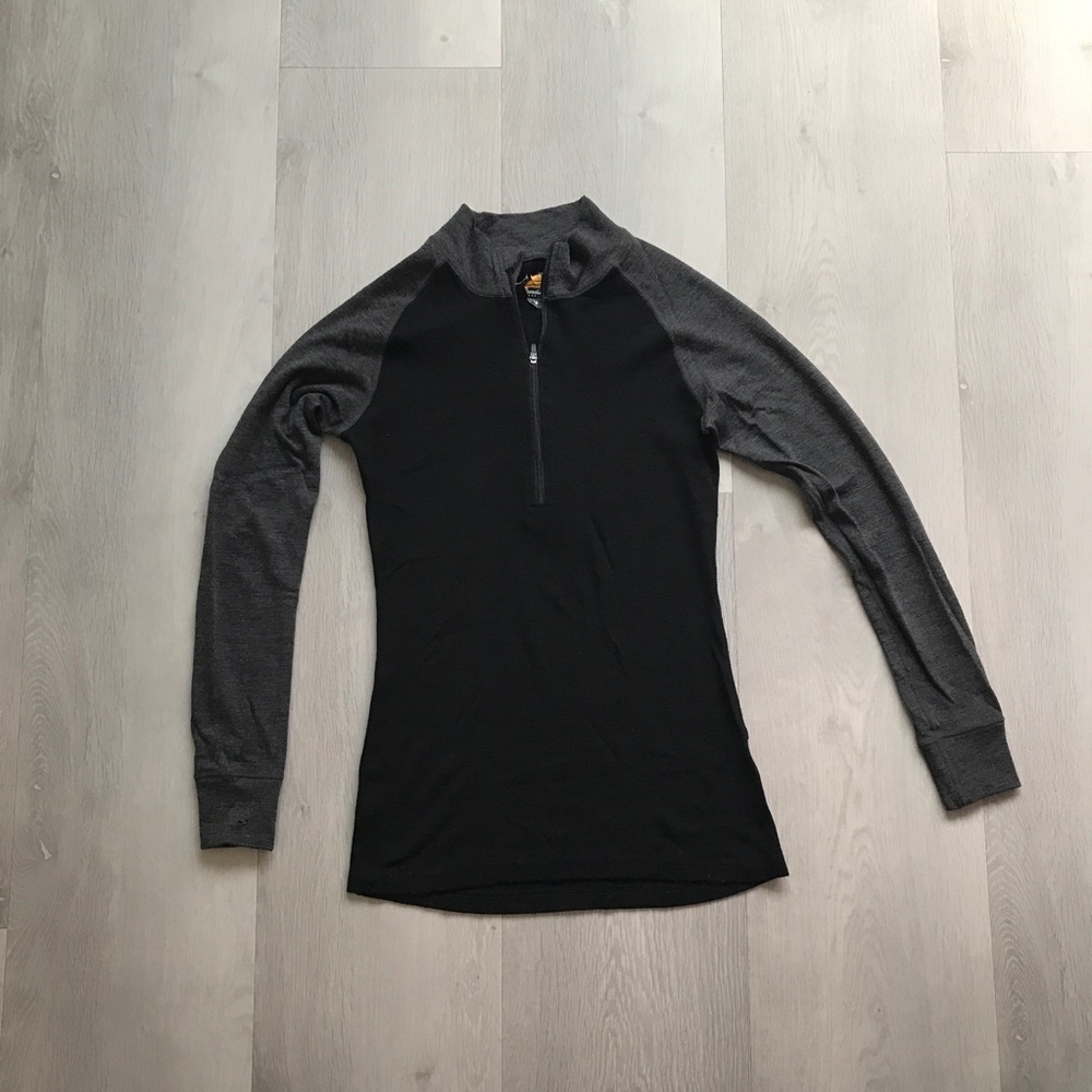 Men's Black and Charcoal Half-Zip Performance Sweater